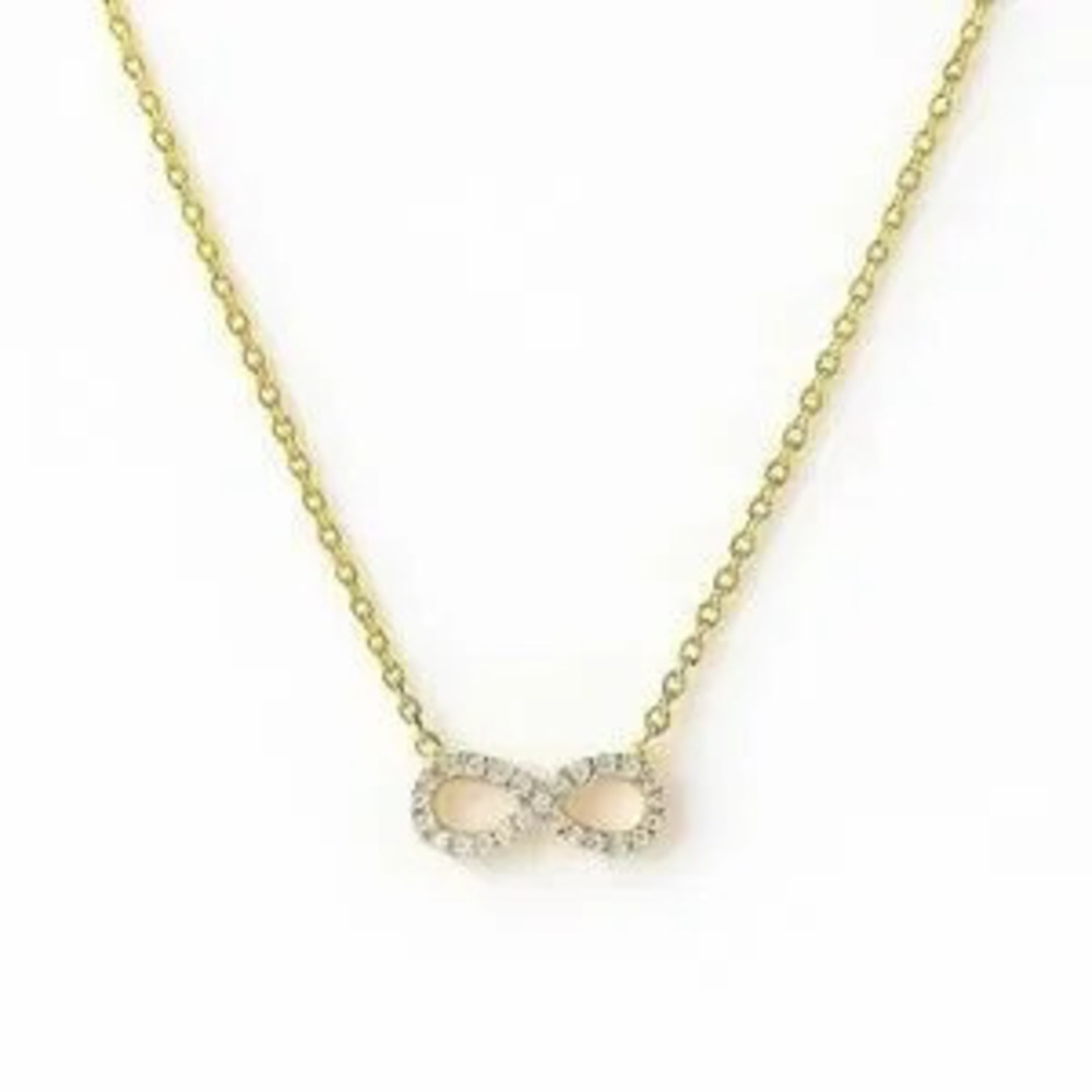 Gold Infinity Necklace with Zirconia